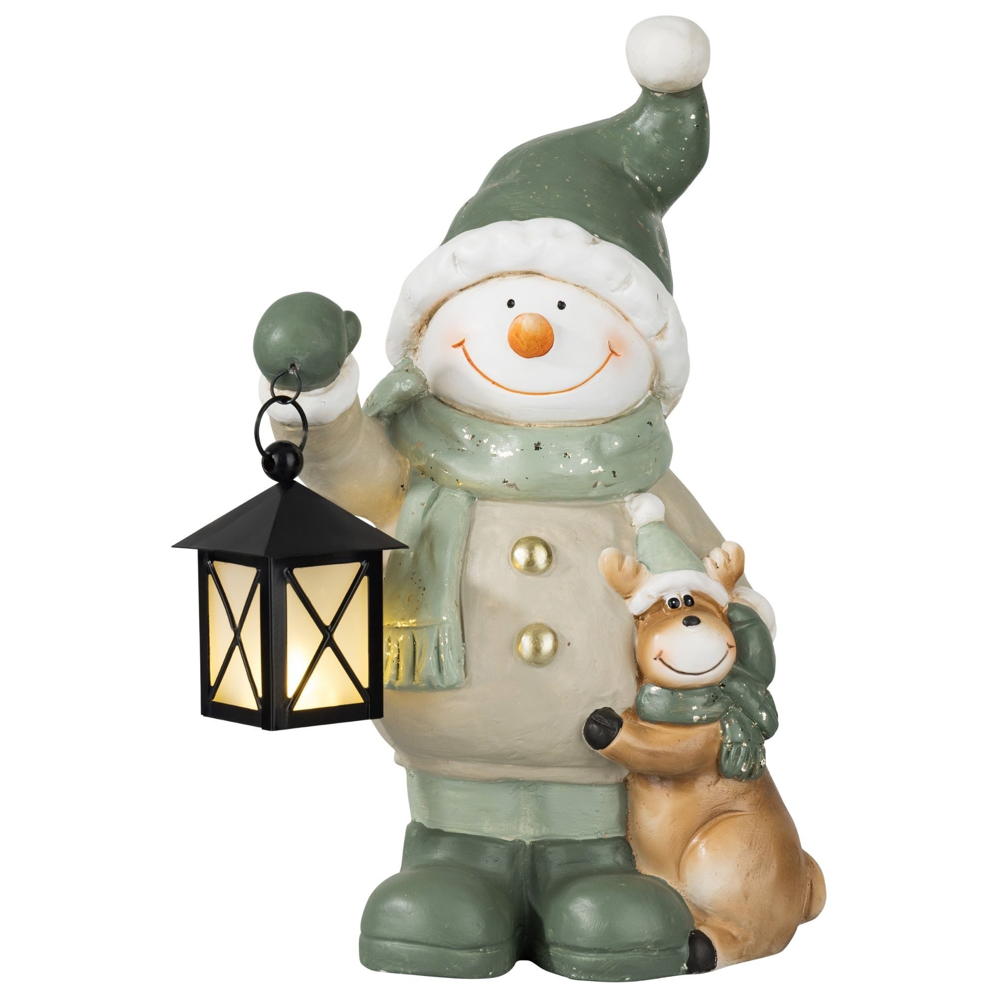 Kamelio Weihnachtsfigur Weihnachtsdeko Figur Weihnachtsfiguren mit LED Laterne Deko Figur (1 St)