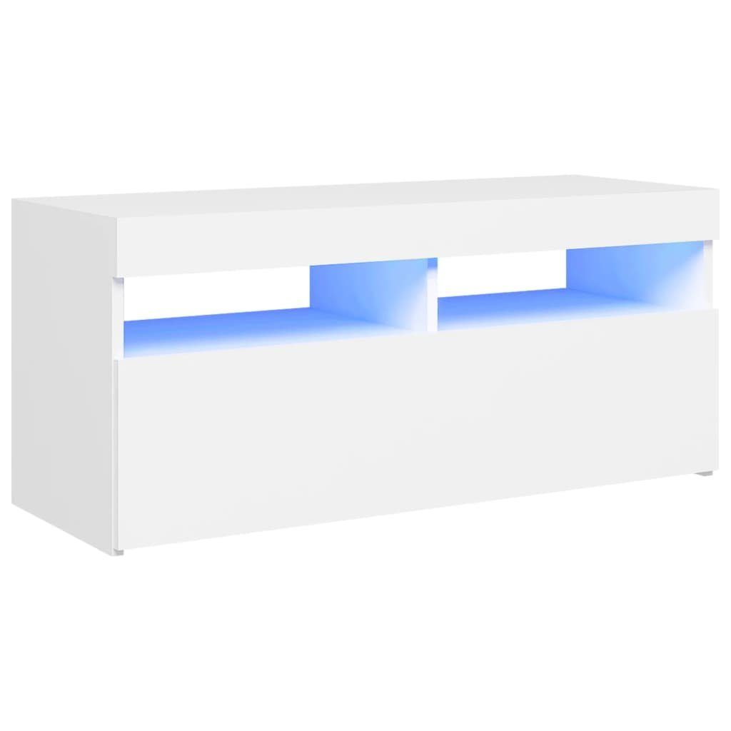 TV-Schrank TV-Schrank mit LED Leuchten Weiß 90x35x40 cm Lowboard