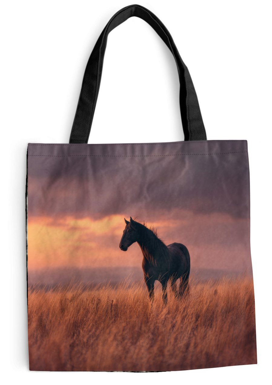 MuchoWow Shopper Pferd - Wolken - Offenes Feld, Handtasche, Damen und Herren, Schultertasche, Umhängetasche, Tote Bag