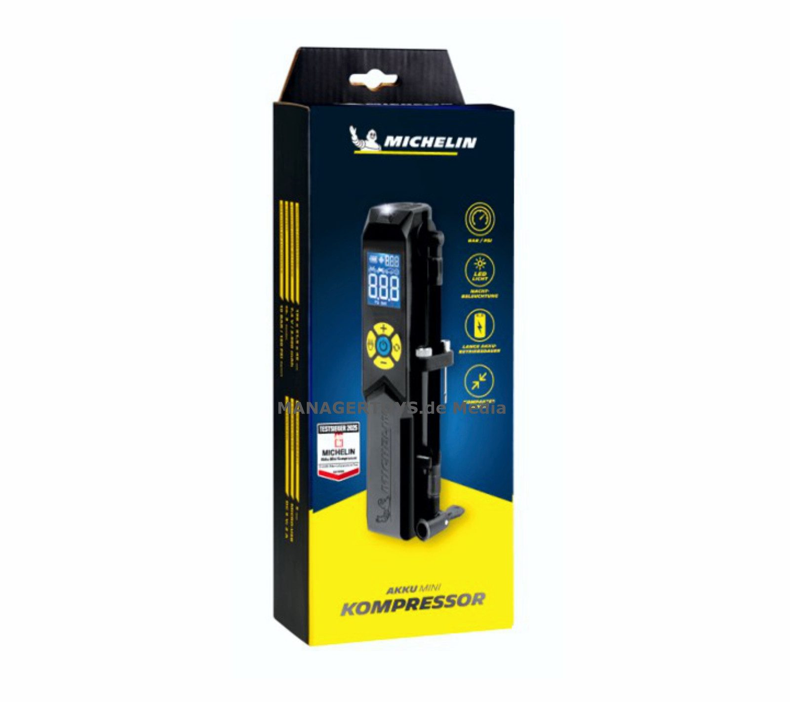 Michelin Akku-Handkompressor Mini Fahrrad 10 Bar Luftpumpe TRAGBAR Auto E-B günstig online kaufen