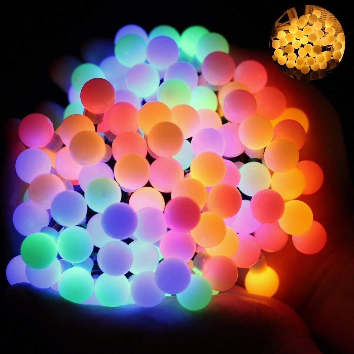 Jormftte LED-Lichterkette Mehrfarbige 10M 100 Party Beleuchtungsmodi,für LEDs Lichterketten,8