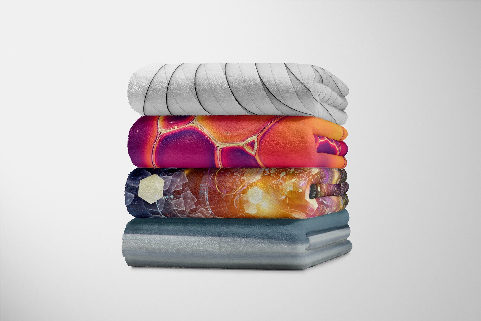 Handtuch Art Handtuch Abstrakt Unive, Handtücher Strandhandtuch Saunatuch (1-St), Baumwolle-Polyester-Mix mit Sinus Kuscheldecke Energiewellen Fotomotiv