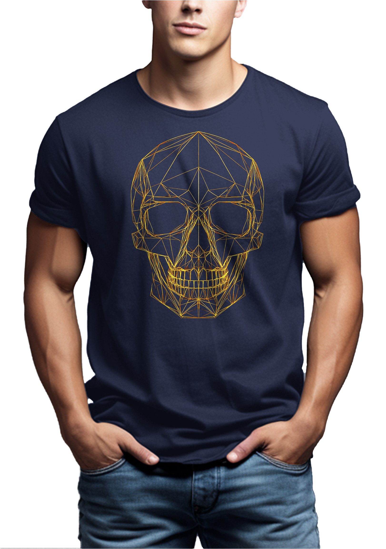MAKAYA Print-Shirt mit Totenkopf Motiv Feine günstig online kaufen