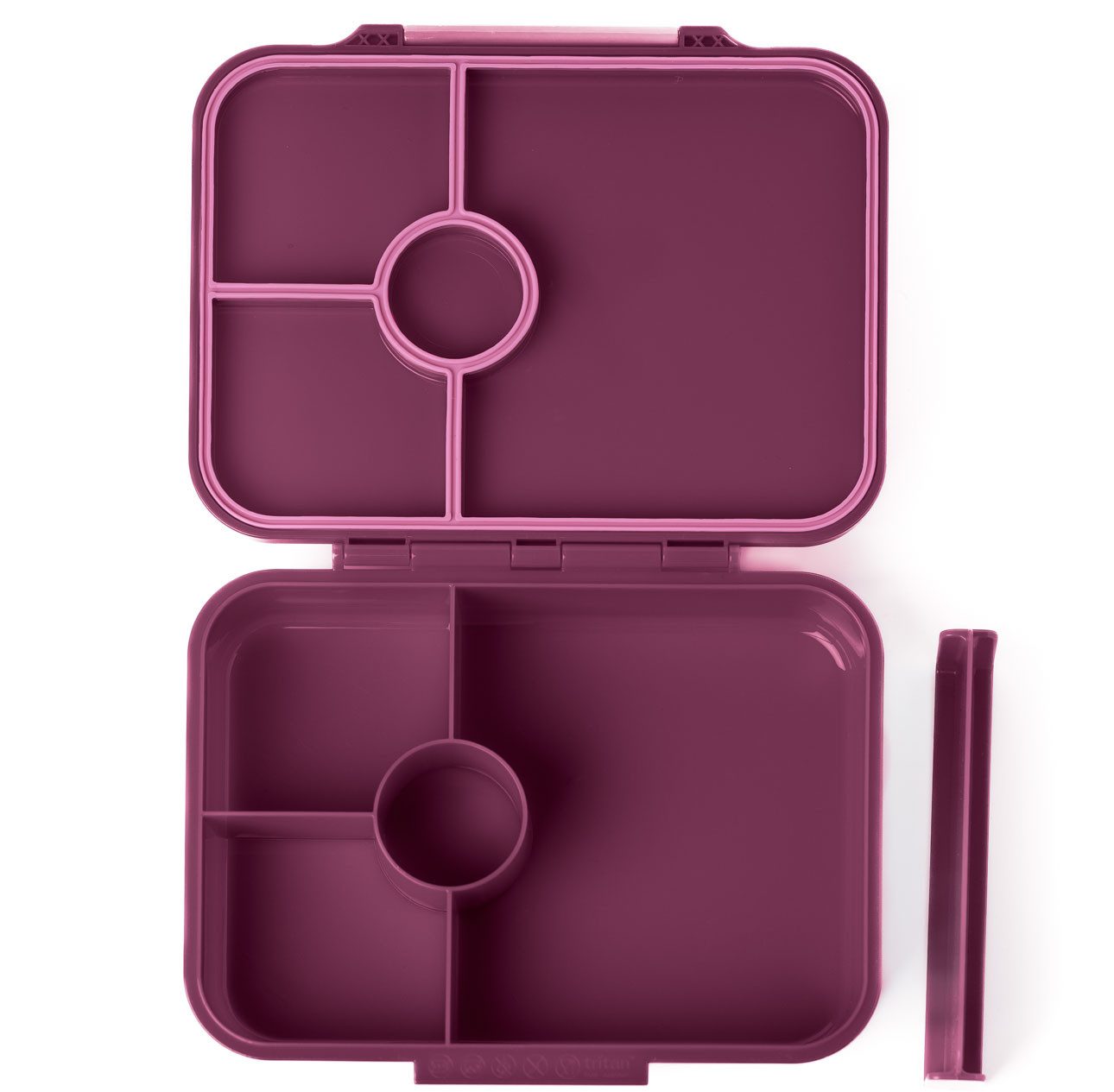 LEKKABOX Lunchbox Bentobox Brotdose, 4 Fächer - Kinder Vesperdose Brotbüchse Brotbox, Für feuchte Lebensmittel auslaufsicher, inkl. extra Trenner