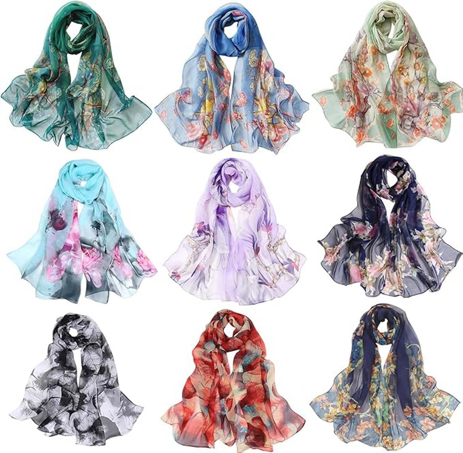 Zaewry Modeschal Georgette Chiffon Schal Damen Lange Schals – Bild 5 von 5