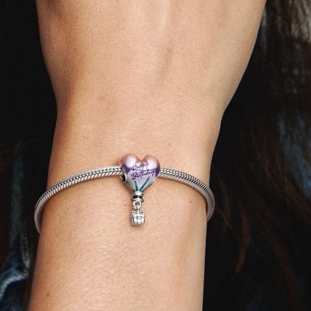 Pandora Charm Herz 791501C01, Geburtstag, Heißlutballon, Herz