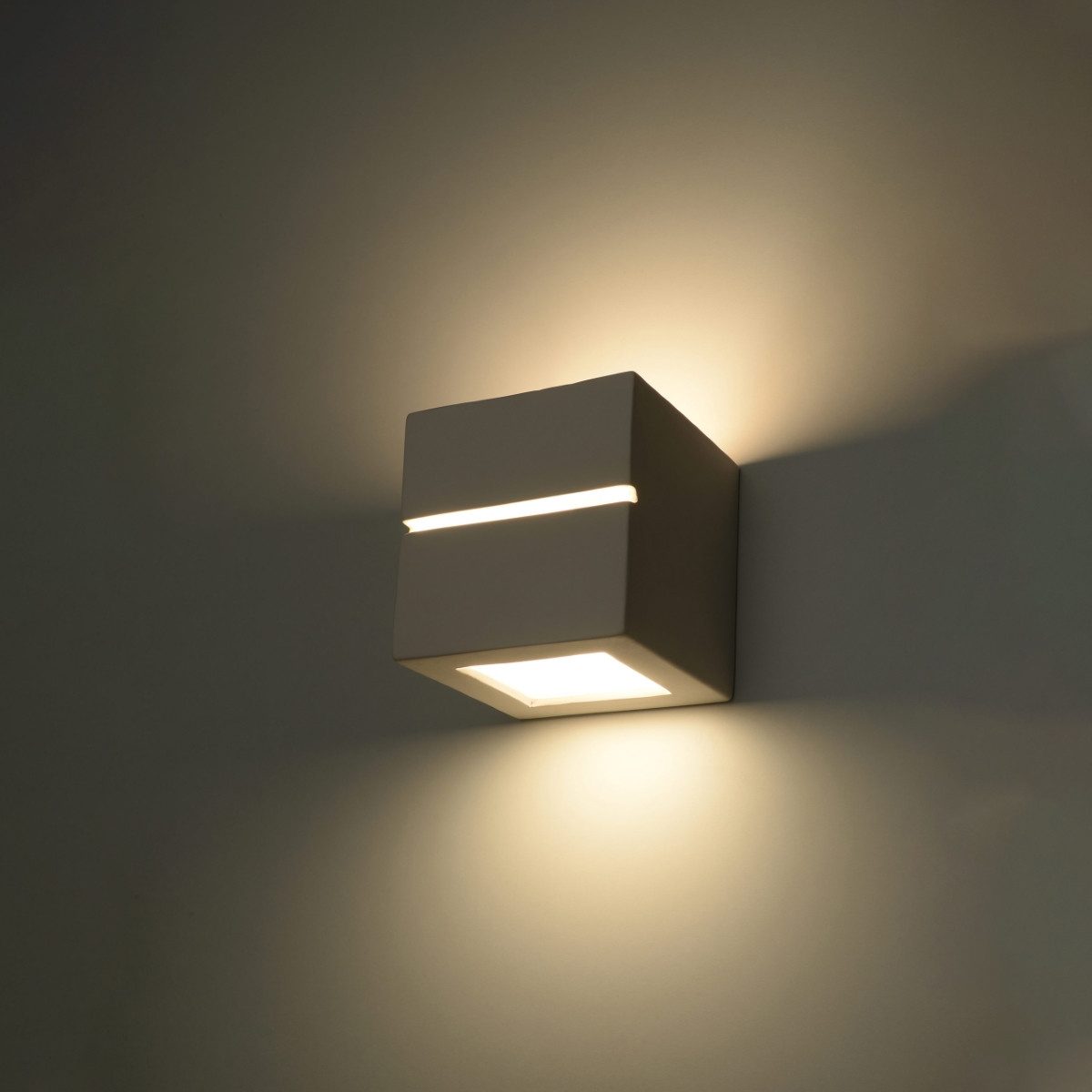 SOLLUX lighting Wandleuchte Wandleuchte Keramik Leo Line, Nicht enthalten