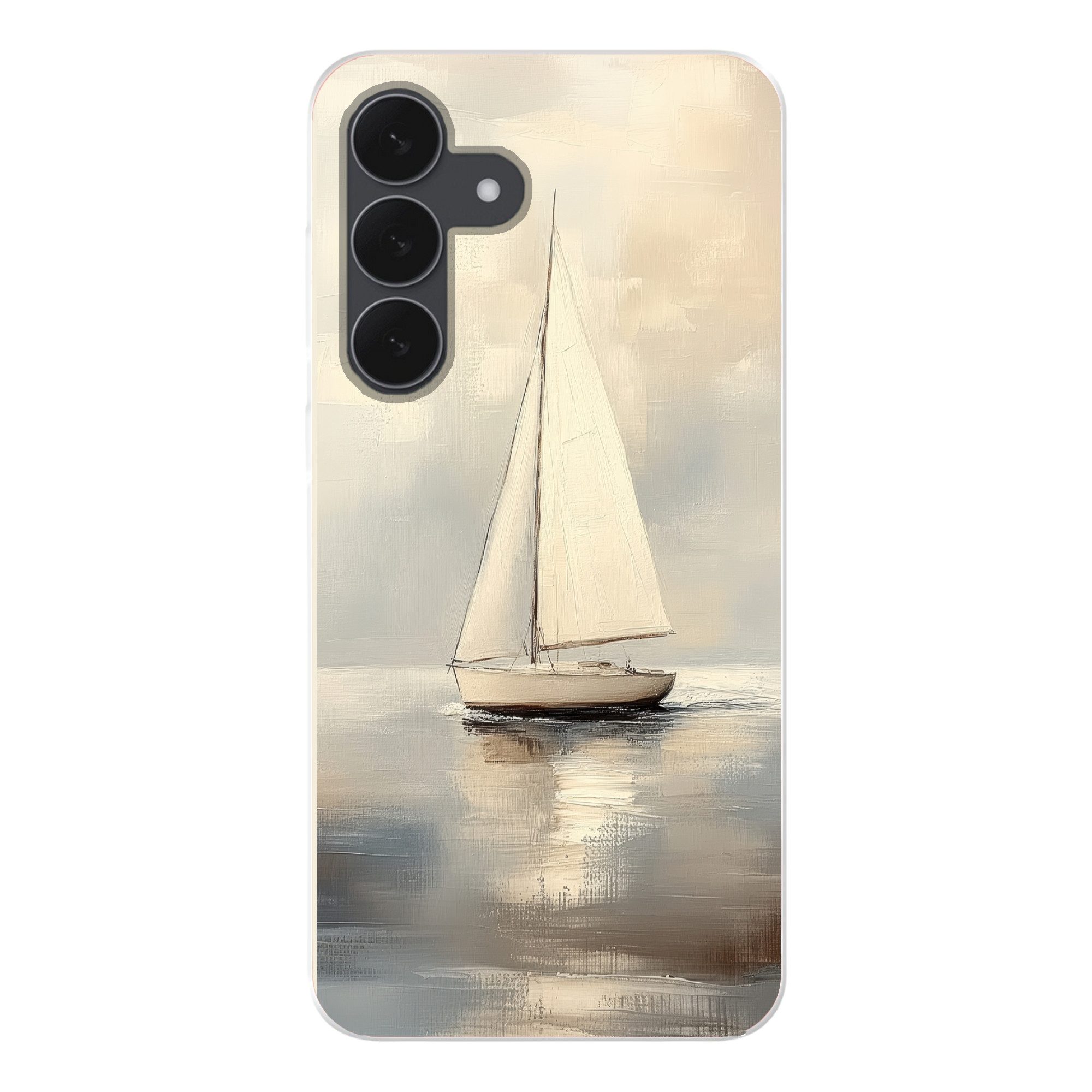 MuchoWow Handyhülle für Samsung Galaxy S25 FE Segelschiff - Meer - Bewölkt, Smartphone-Bumper, Print, Handy Schutzhülle Dünn