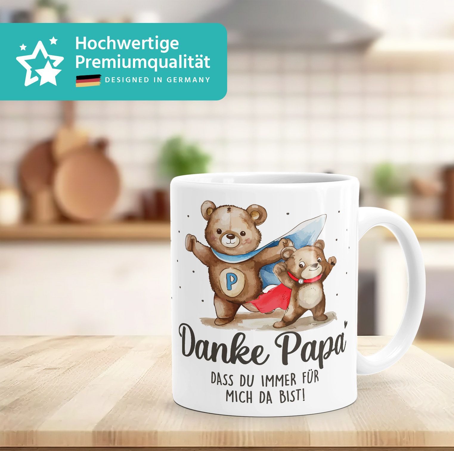 SpecialMe Tasse Tasse Bär-Motiv mit Spruch "Danke Papa, dass du immer für mich da, Keramik
