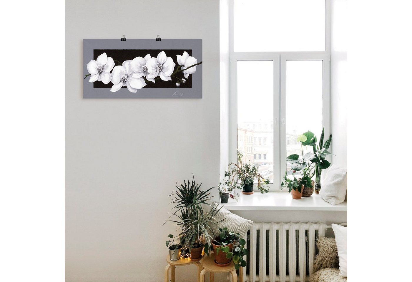 Artland Wandbild »Weiße Orchideen auf grau«, Blumen (1 Stück), in vielen Größen & Produktarten - Alubild / Outdoorbild für den Außenbereich, Leinwandbild, Poster, Wandaufkleber / Wandtattoo auch für Badezimmer geeignet-kaufen