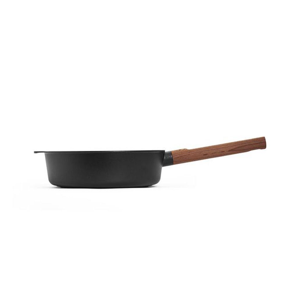 WOLL MADE IN GERMANY Bratpfanne "ECO Logic QXR" mit festem Holzgriff, Aluminiumguss (1-tlg), Induktionsgeeignet