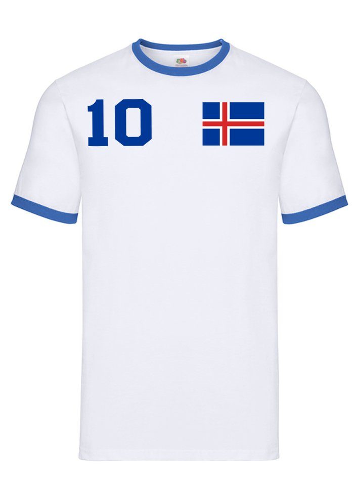 T-Shirt Herren Island Iceland Sport Trikot Fußball Handball Meister WM EM