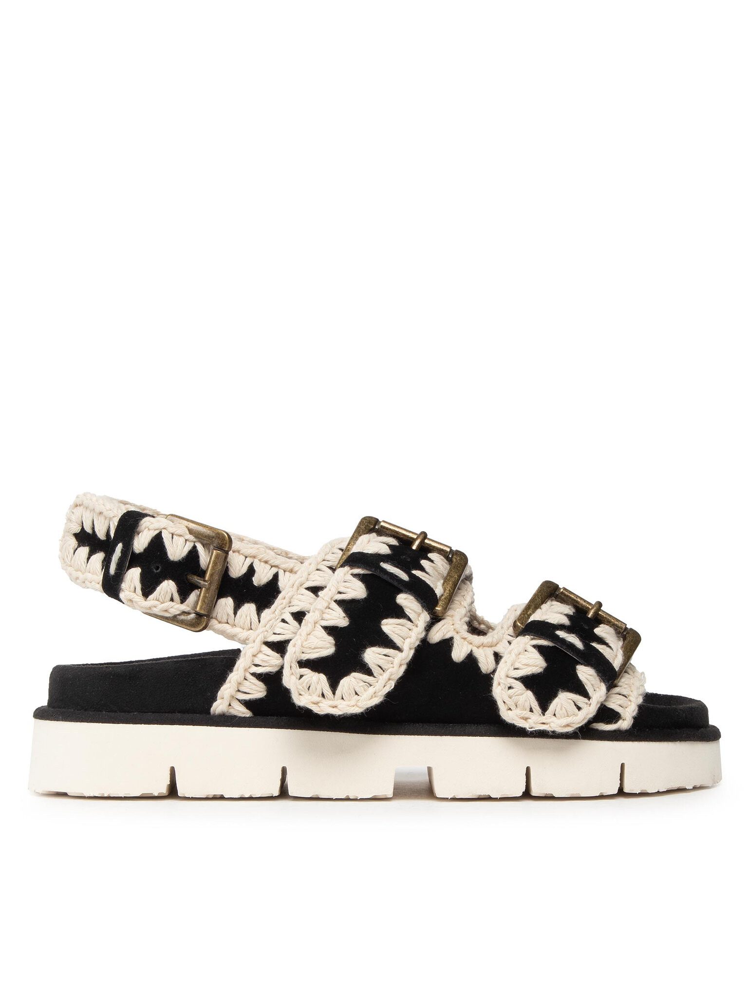 MOU Mou Damen Sandalen MOU-SW461003A NEW BIO # 02 - MIT SCHNALLE SCHWARZ/W Sandale