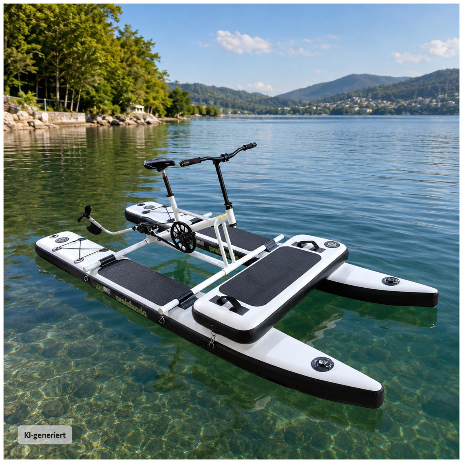 HTI-Living Wakesurfboard Aufblasbares Wasserfahrrad mit Pedalantrieb Propeller höhenverstellbar, (1 Stück), Waterbike, Kanubike