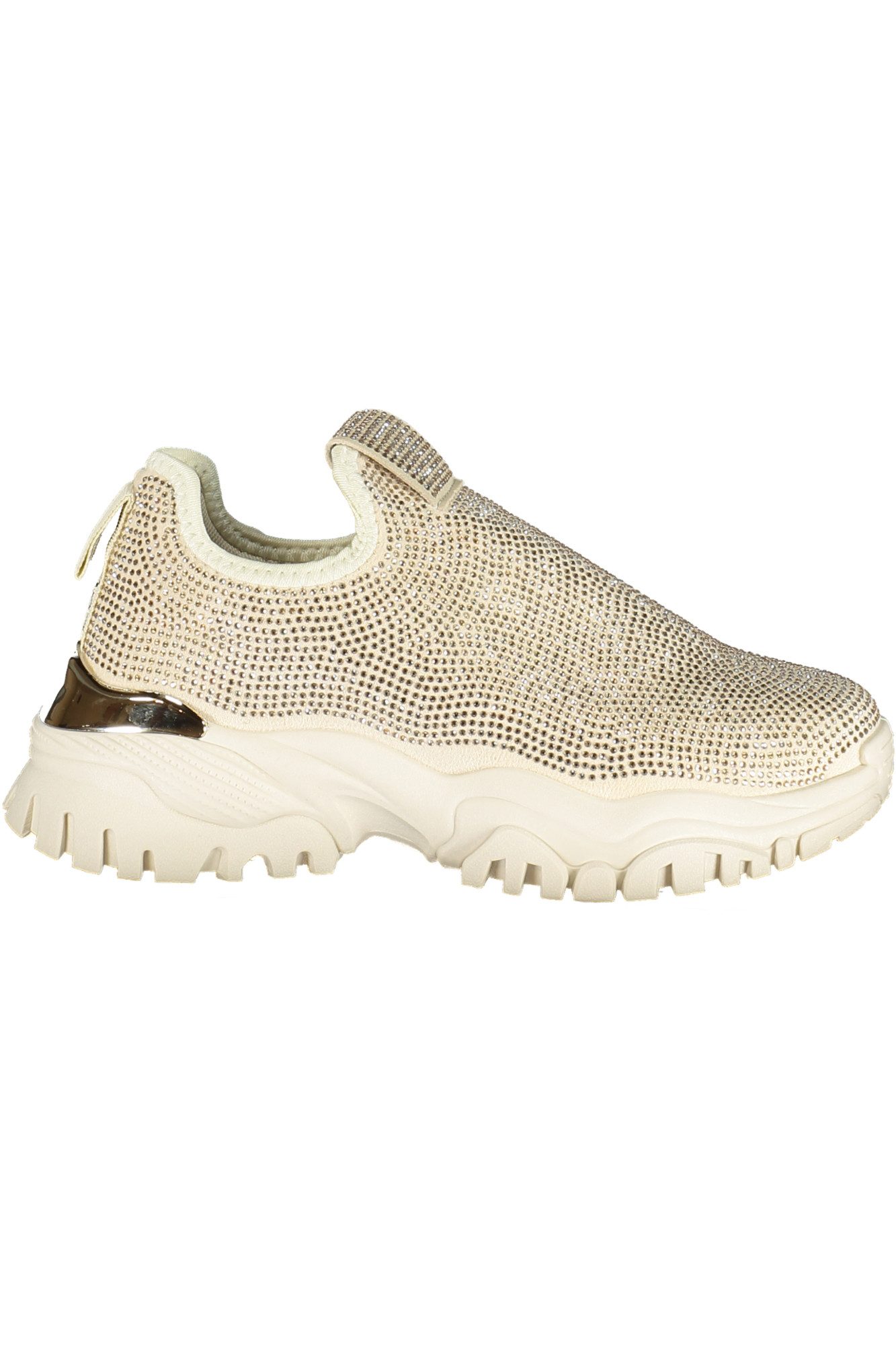 Laura Biagiotti Sneaker Bequeme Damensneaker beige mit Goldakzenten und