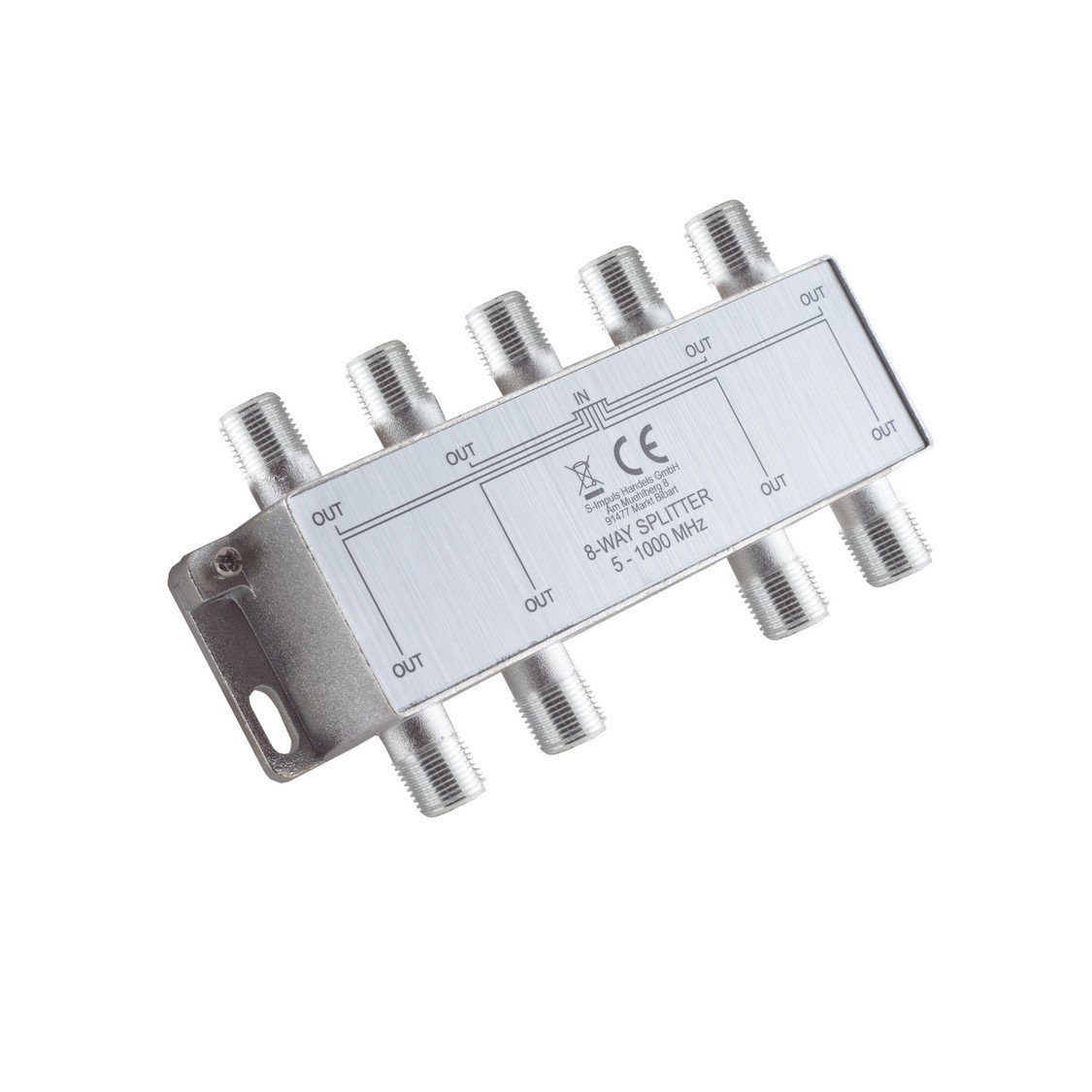 Kabelbude.eu Koax-Kabelverbinder F-Serie; Stammverteiler 8-fach; 5-1000 MHz, 85 dB