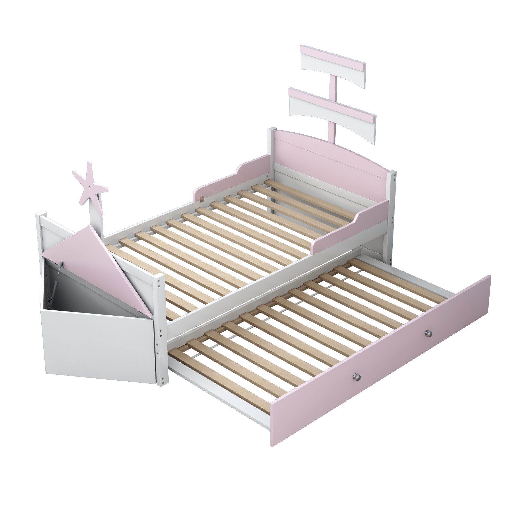 Gotagee Kinderbett Funktionsbett Segelbootform Einzelbett 90x200cm günstig online kaufen