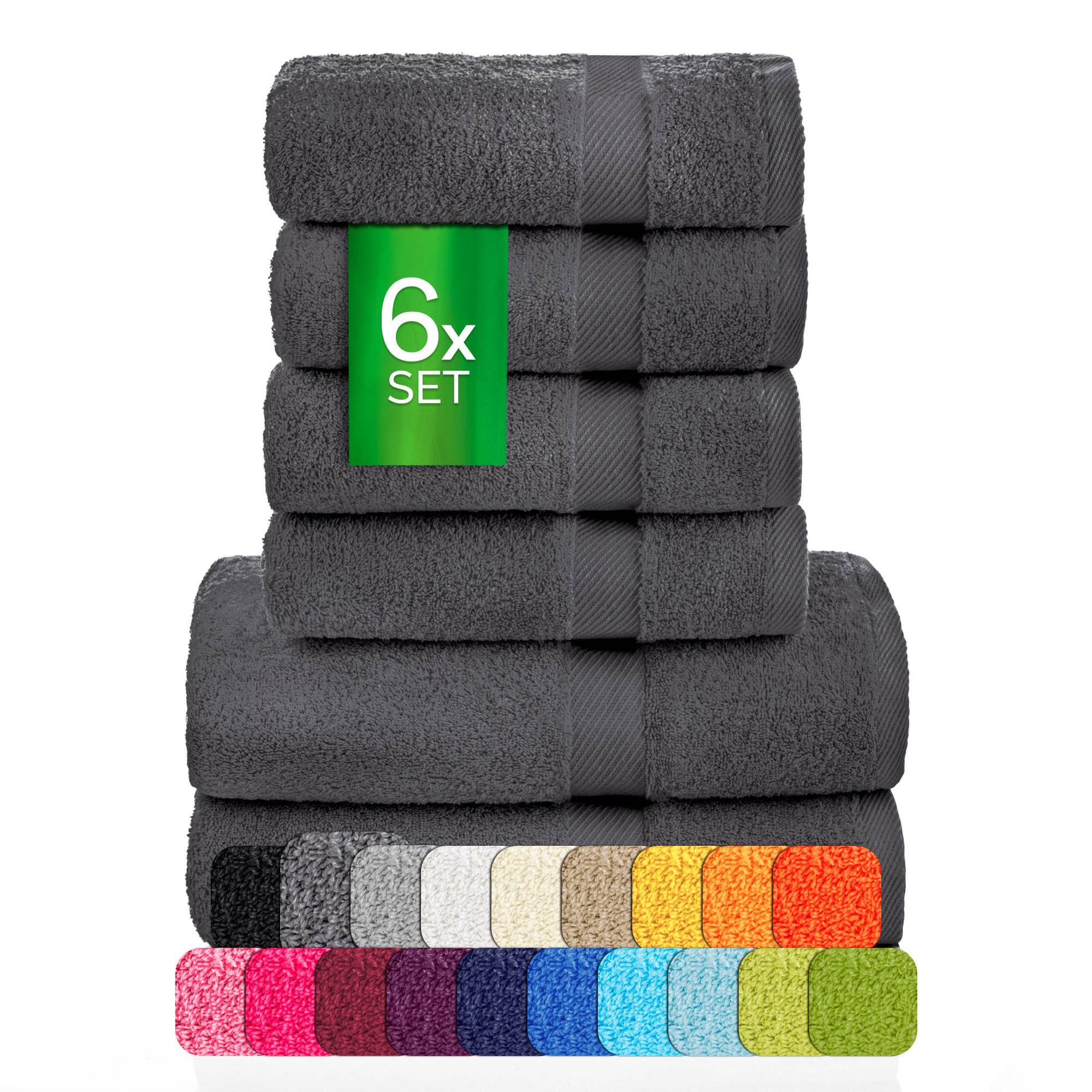 etérea Himmlische Qualität Handtücher etérea Carli 6-teiliges Handtuchset - fix und, Baumwolle (Spar-Set, 6-St)