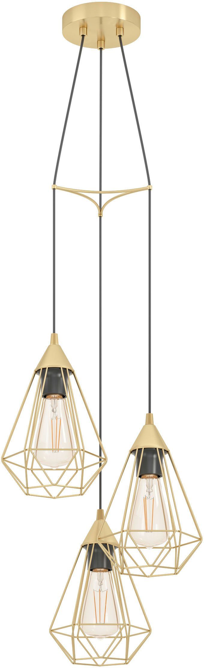 EGLO Hängeleuchte TARBES, ohne Leuchtmittel, Vintage, Hängelampe Esszimmer, Retro, Industrial Design, E27, Ø 31 cm