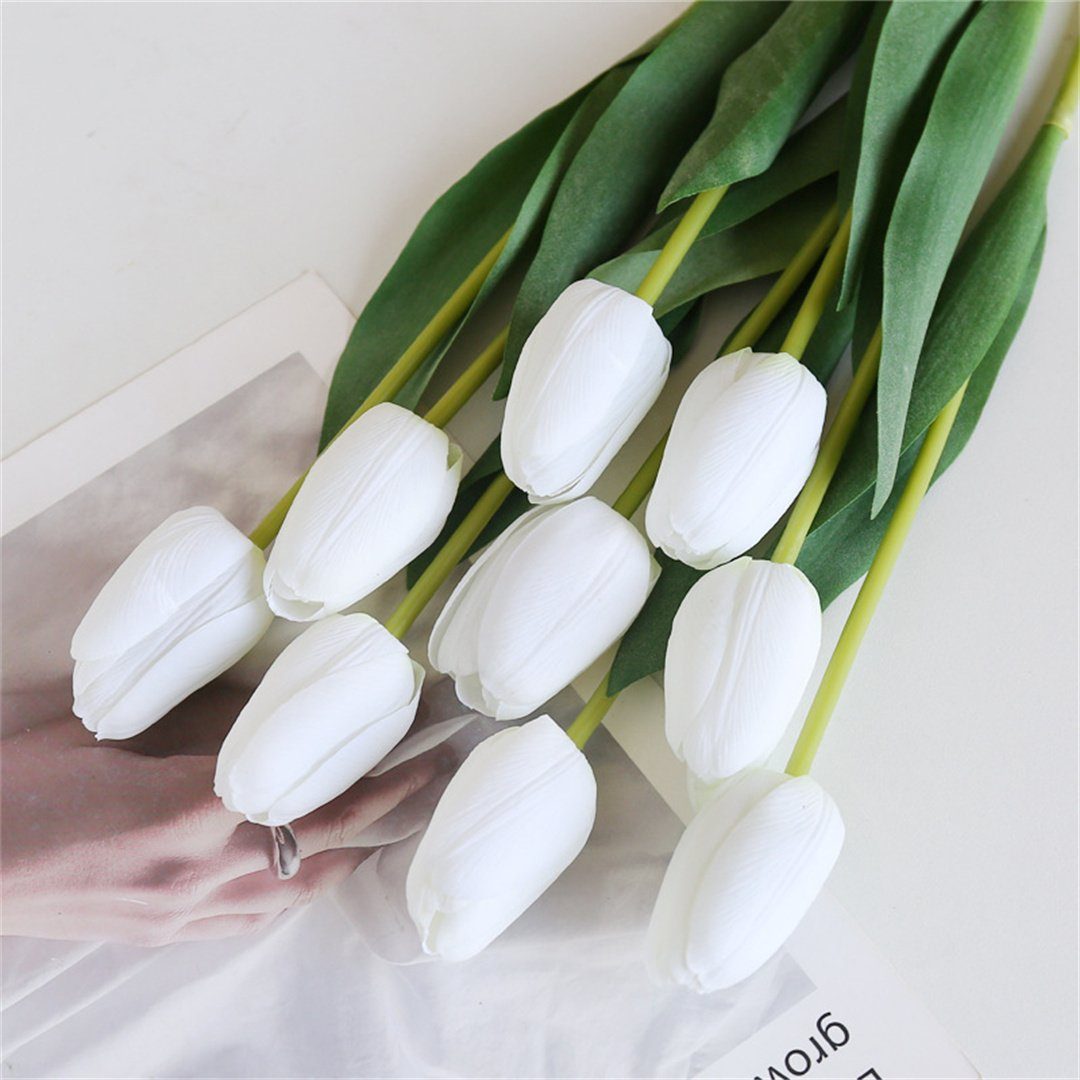 Kunstblumenstrauß Stilvolle künstliche L.Ru Weiß UG Tulpenblumen