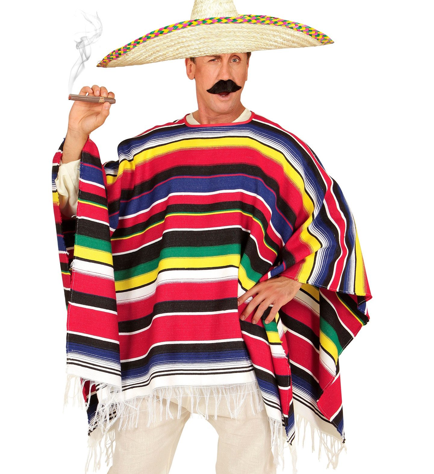Widmann S.r.l. Kostüm Kostüm Poncho 'Pedro', Bunt