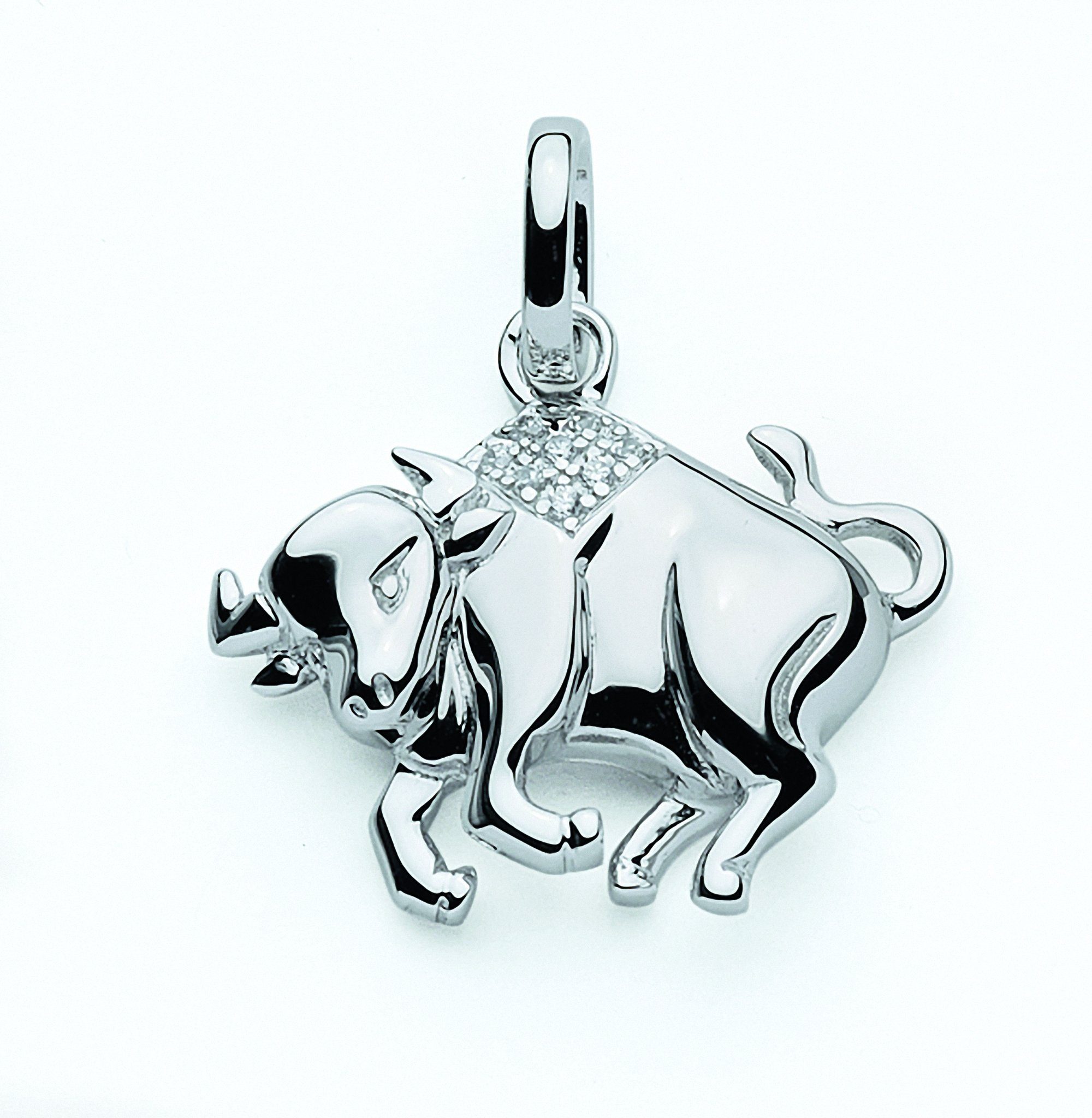 Adelia´s Kette mit Anhänger 925 Silber Sternzeichen Anhänger Stier mit Zirkonia, Schmuckset - Set mit Halskette | Silberketten