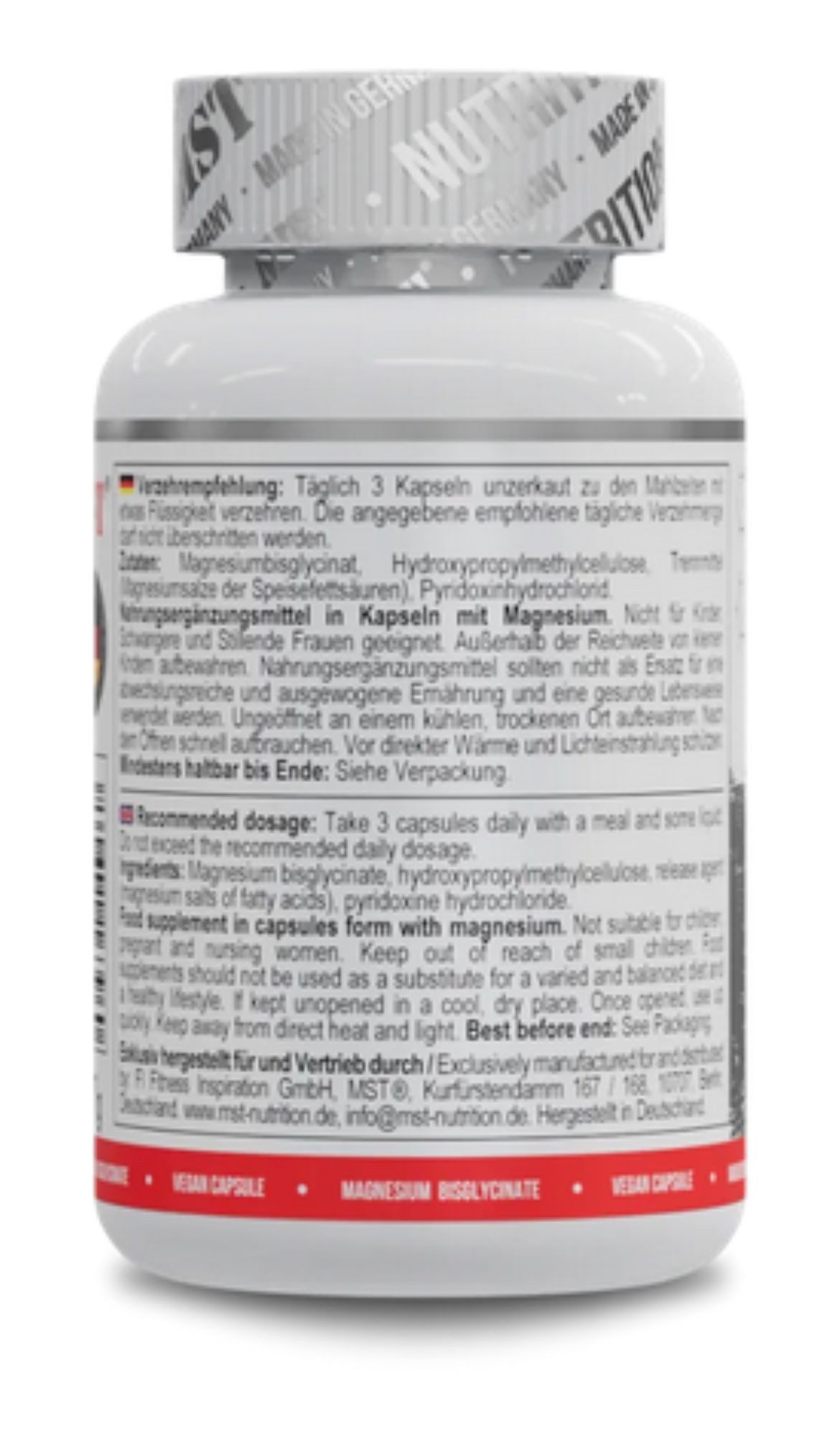 MST Nutrition MST NUTRITION Magnesium Bisglycinat 90 Kapseln Kapseln, 77 g, Magnesium Bisglycinate (Chelat)