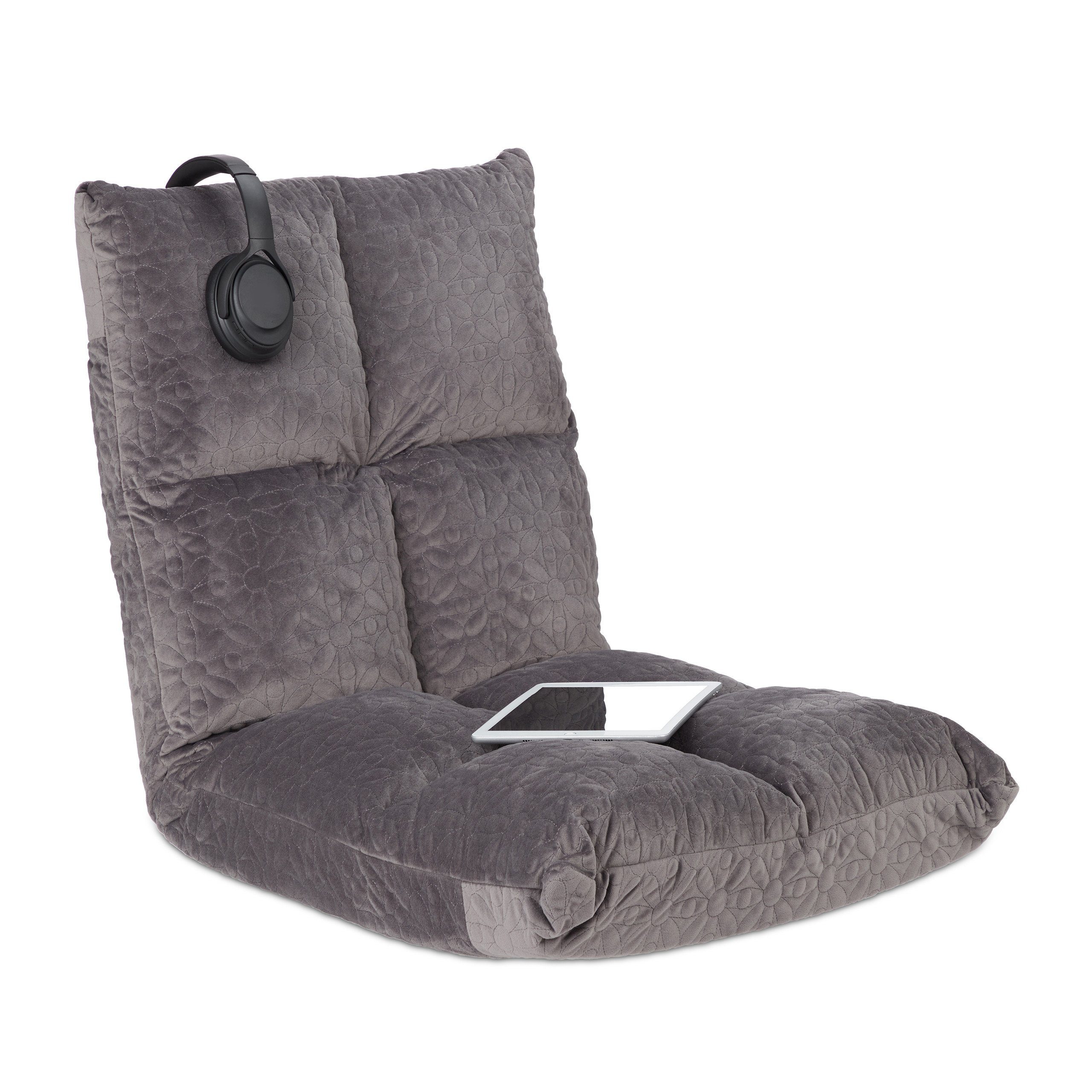 verstellbarer Bodenstuhl Rückenlehne Stuhlkissen relaxdays mit