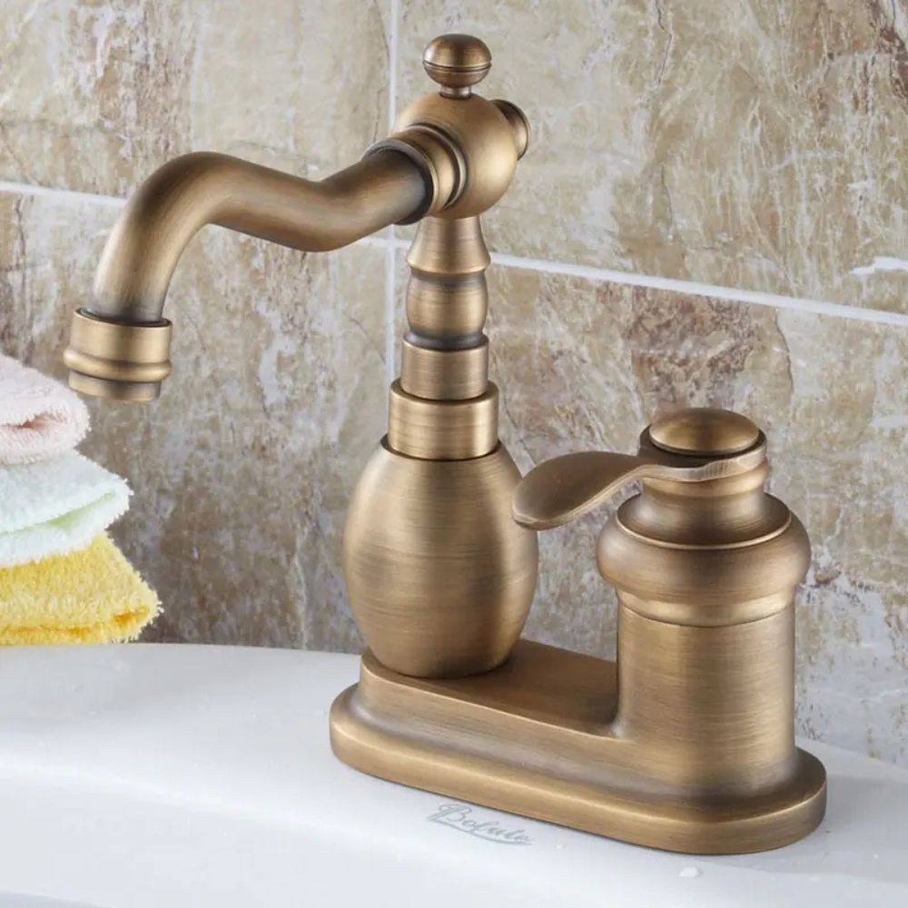 Kinaree Badarmatur Retro Messing Wasserhahn KHIAT Messing, gebürstet