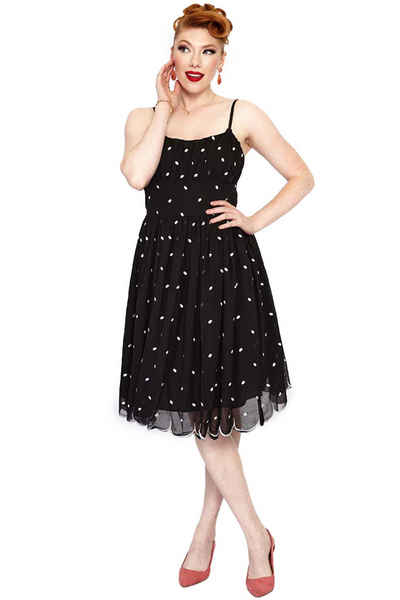 Voodoo Vixen A-Linien-Kleid Dotty 50's Polka Dot Flare Dress Vintage Chiffon Rockabilly Retro