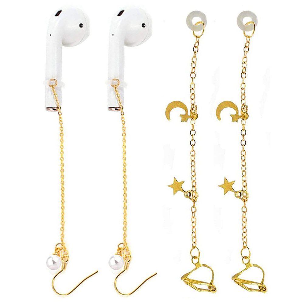 GelldG AirPods 2 Paar Ohrringe, Anti-Lost-Ohrring für AirPods Kopfhörerständer