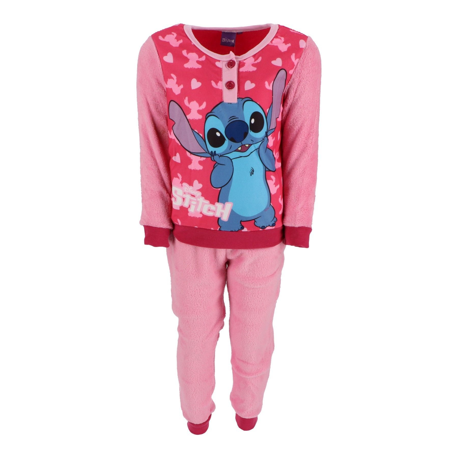 Lilo & Stitch Schlafanzug Kinderpyjama – Kuscheliger Schlafanzug aus Korallen-Fleece