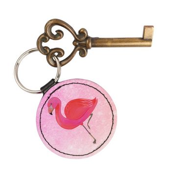 Mr. & Mrs. Panda Schlüsselanhänger Flamingo Classic - Aquarell Pink - Geschenk, glücklich, für mich, Sch (1-tlg), Robuste Eleganz