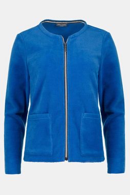 Gina Laura Sweatjacke Fleecejacke Rundhals Reißverschluss Langarm