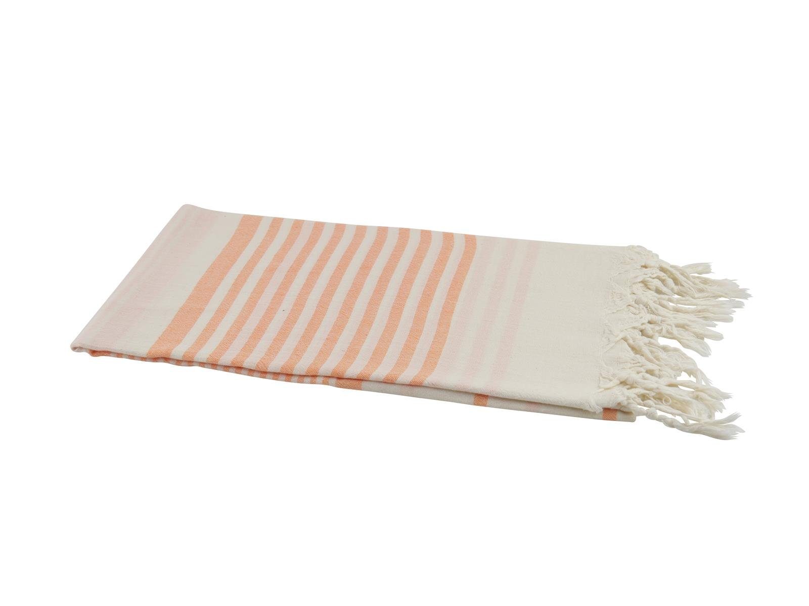 Hamamtücher Hamamtuch beige orange 90x190 cm dünn und fein