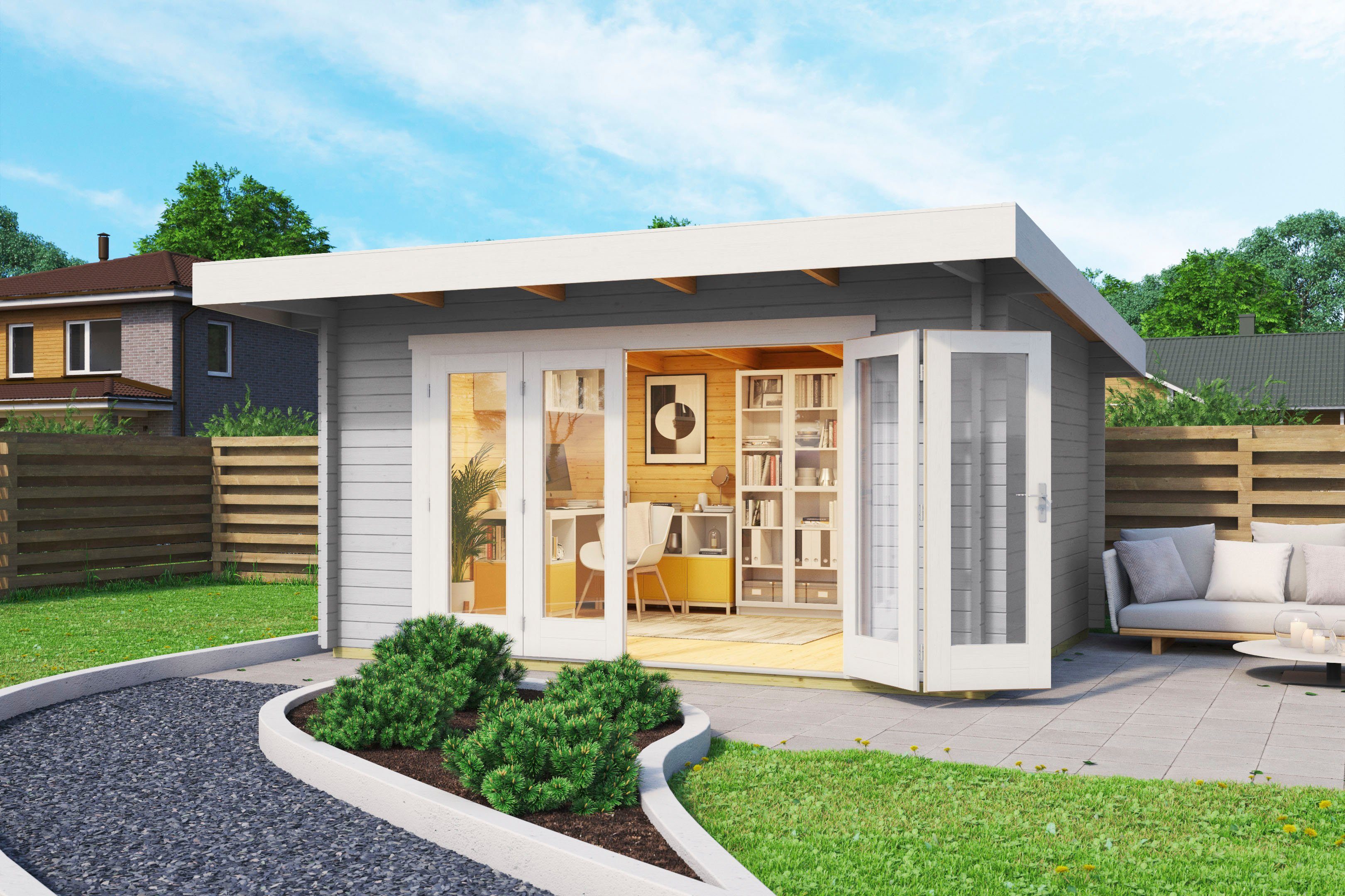 LASITA MAJA Gartenhaus SUSSEX, BxT: 410x320 cm, (Set, inkl. Fussbodenbretter zum verlegen)