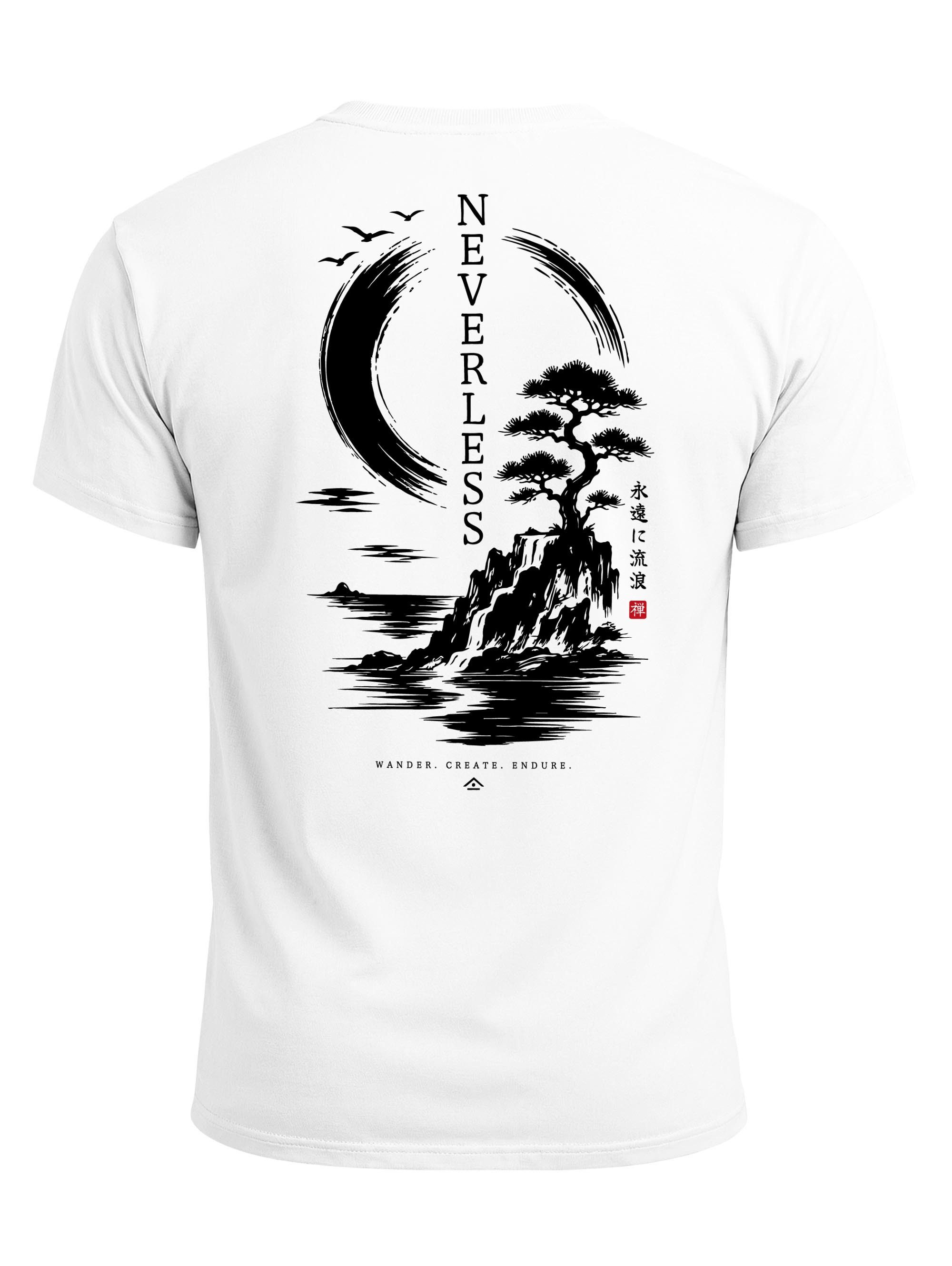 Neverless Print-Shirt Herren T-Shirt Backprint - Design - Baumwollshirt Männer Fashion mit Print – Bild 2 von 5