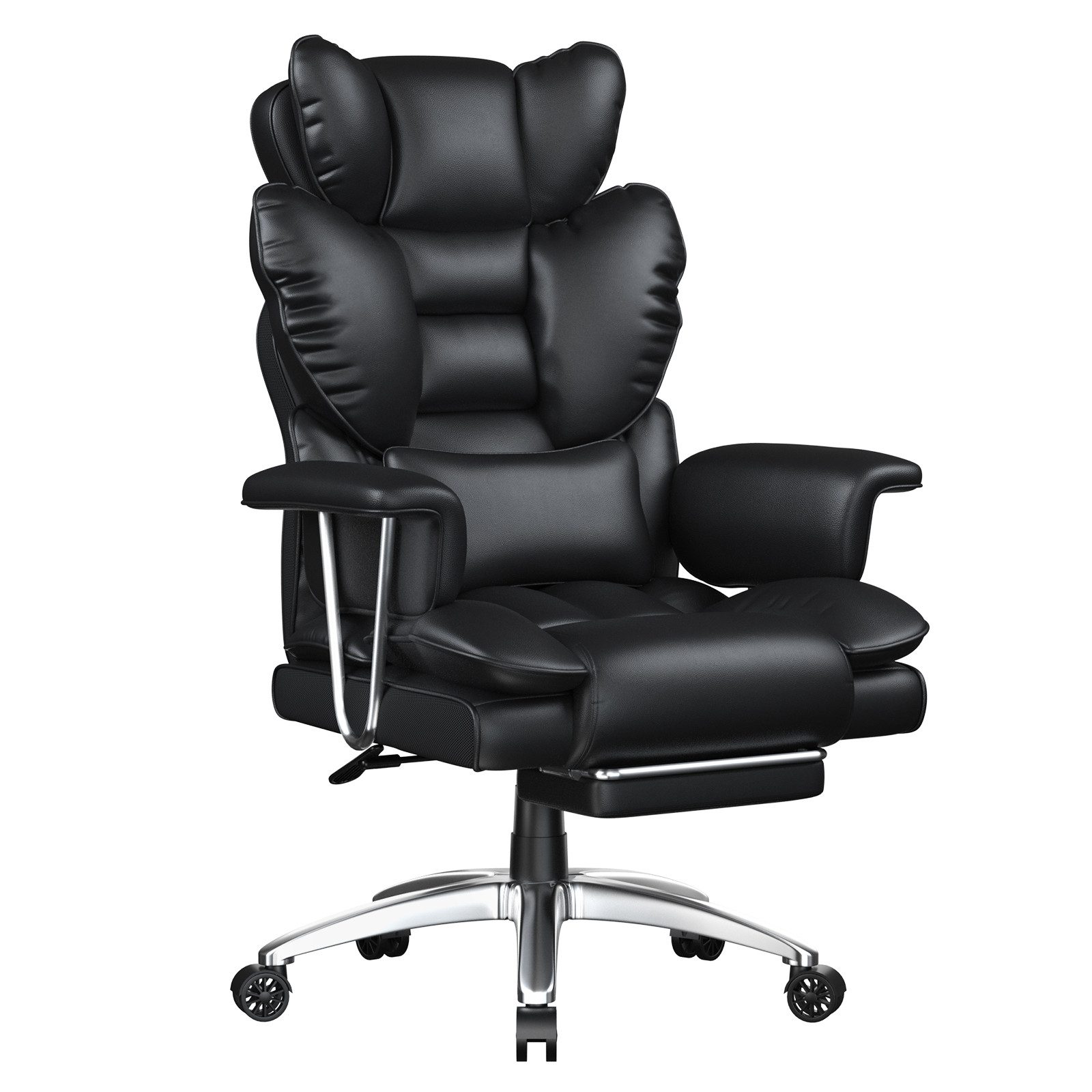 ZAISZE Bürostuhl Ergonomischer Bürostuhl mit Ruhefunktion, 136° Neigung (Spar-Set), Arretierbare Rückenlehne, klappbare Fußstütze, Belastbarkeit: 150 kg