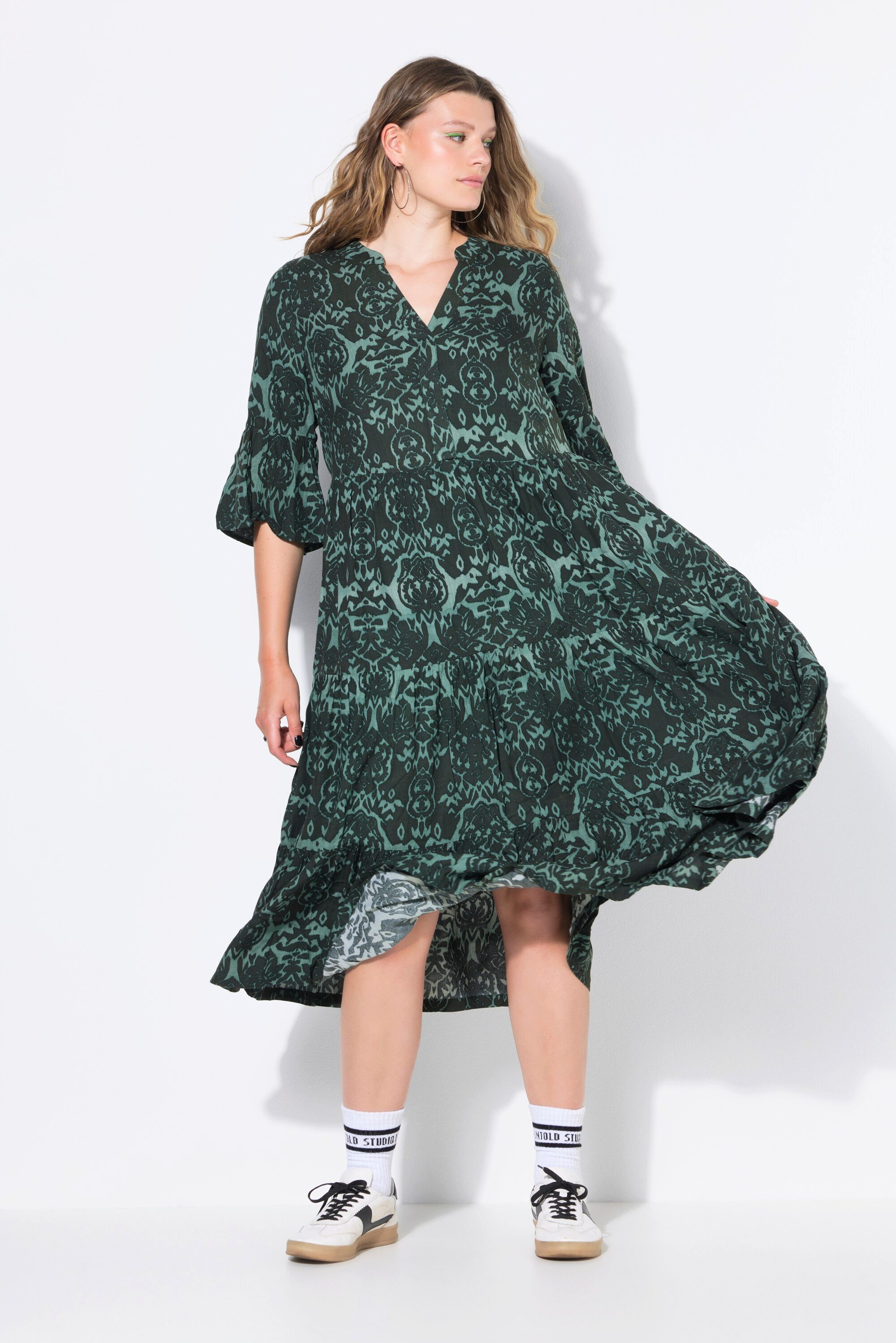 Maxikleid Maxikleid A-Line Alloverprint Volants