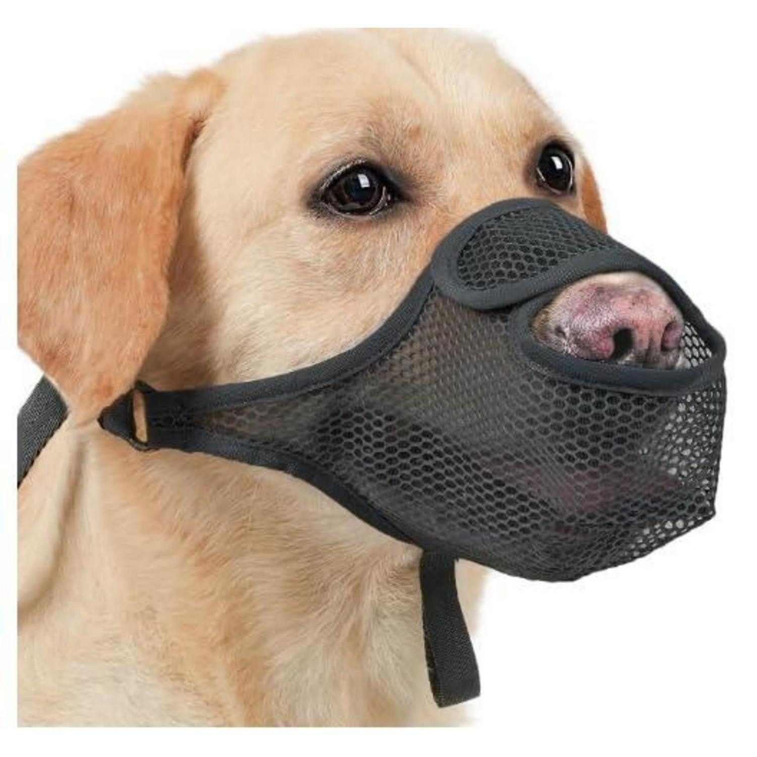 LuxusKollektion Maulkorb Hunde Maulkorb XL Schwarz Nylon Verstellbar, Kunststoff