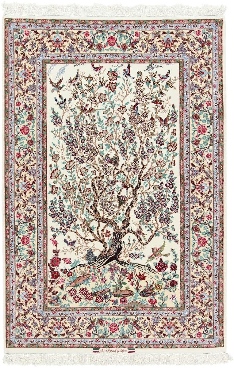 rechteckig, Höhe: 154x230 Nain Handgeknüpfter Trading, Seidenkette Orientteppich Orientteppich, mm 6 Isfahan