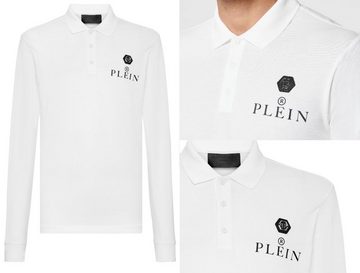 PHILIPP PLEIN Poloshirt PHILIPP PLEIN Polo Shirt Polohemd Leather PP Hexagon Patch Hemd T-shir