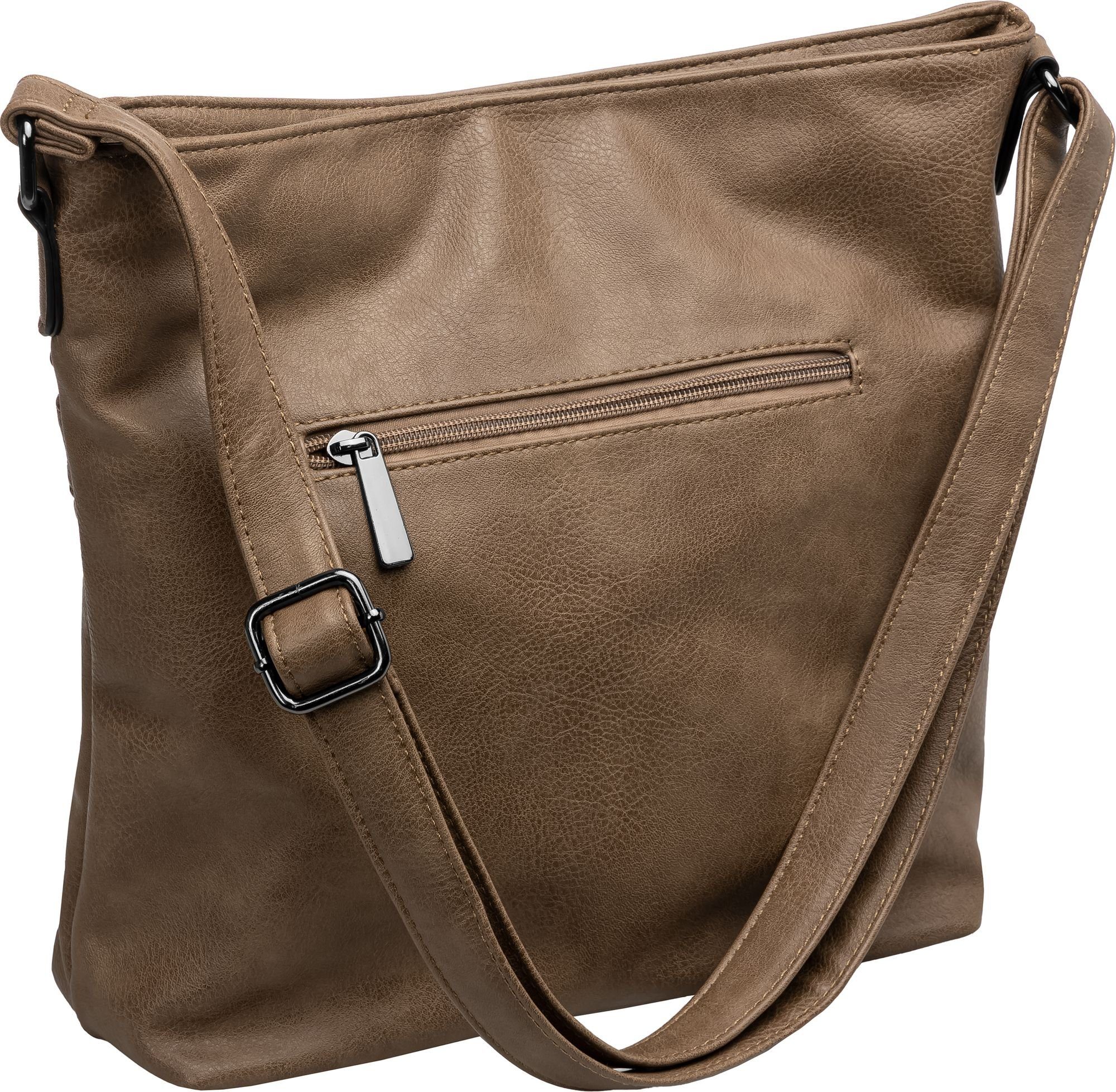 khaki TS1070 elegante Crossbody Umhängetasche Umhängetasche Bag sportlich Damen Caspar mittelgroße