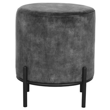RINGO-Living Stuhl Hocker Healani in Anthrazit aus Velours 480x410mm, Möbel
