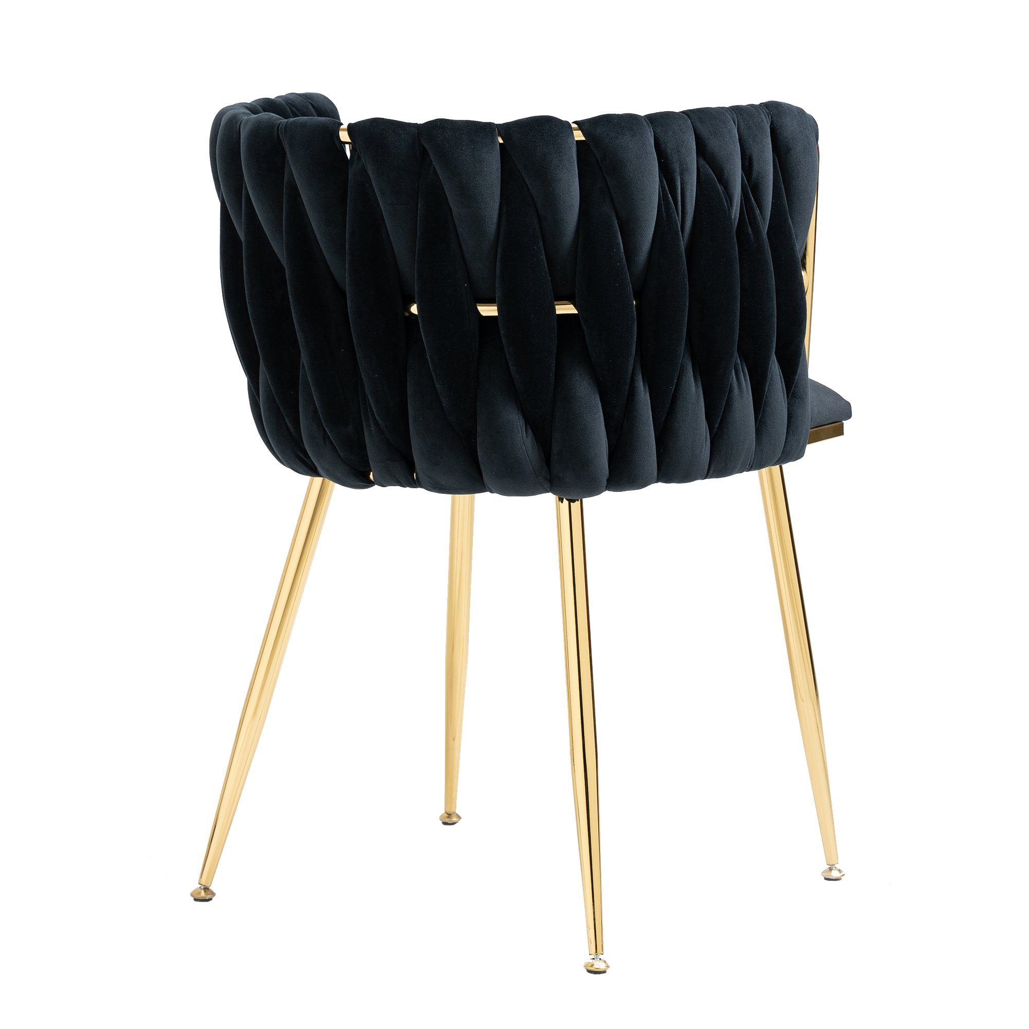 2-teilig/SET) Leisure Samt 4-Fußstuhl Eisenmetallfüßen Akzent OKWISH schwarz Akzentstuhl Lounge Esszimmerstühle Stuhl (mit