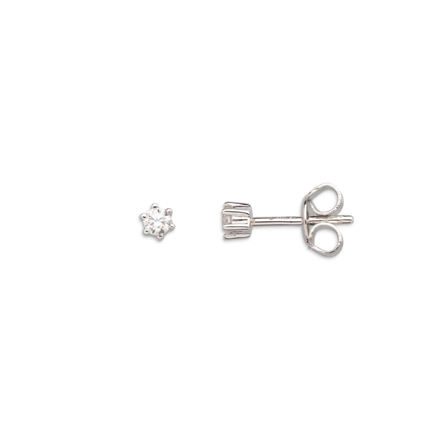 Paar Ohrstecker XS3515N Ohrstecker Damen Circle Krappe Sterling-Silber Zirkonia Ø 3 m