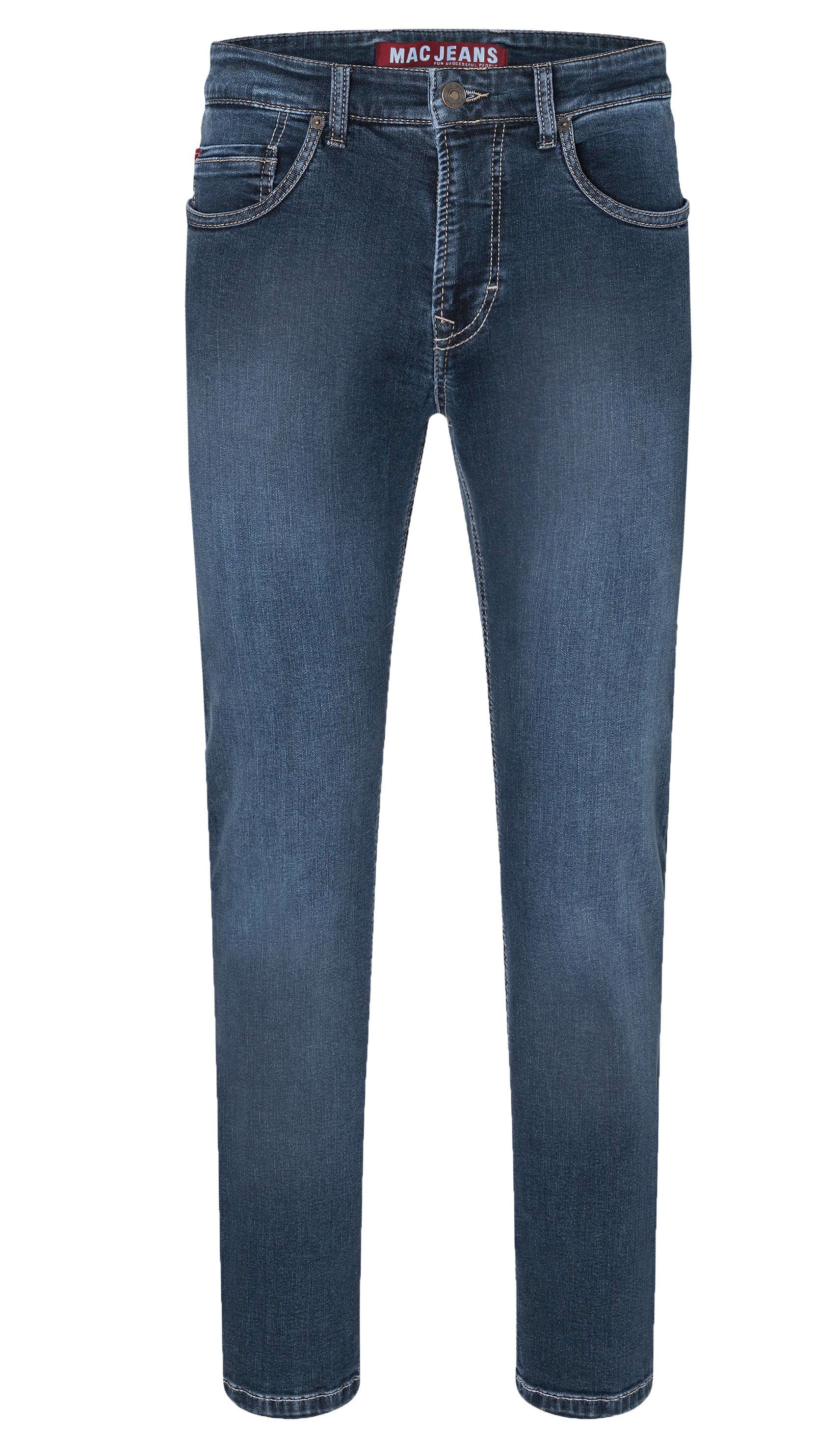 5-Pocket-Jeans Stretch-Denim Peached H634 MAC Arne Blue Pipe Dark