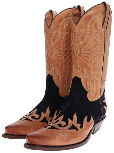 FB Fashion Boots CARLOS braun Blau Cowboystiefel Rahmengenähter Westernstiefel