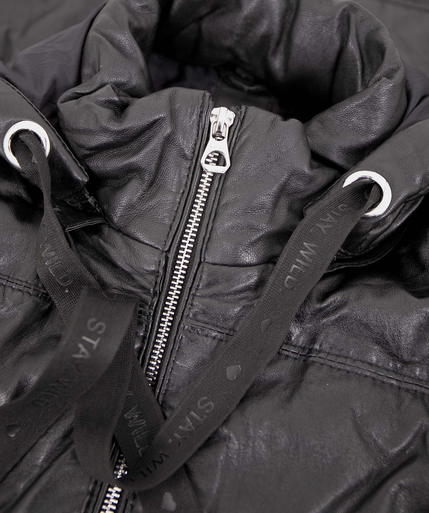 Gipsy by Mauritius Lederjacke GWVeo Gipsy - Damen Lederweste Steppweste Kapuze schwarz