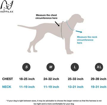 Happilax Hunde-Geschirr Gepolstertes & reflektierendes Hundegeschirr, Größe S, Schwarz S